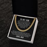 Cuban Link Chain - With Inspiring Message from Dad to Son