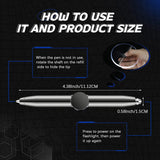2 Pieces Fidget Pen Spinner Pen with LED Light Multi Functional Help Stress Reducer Help Thinking Ballpoint Pen anti Stress Anxiety Gift Pen for Business Adults Students Kids (Black)