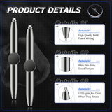 2 Pieces Fidget Pen Spinner Pen with LED Light Multi Functional Help Stress Reducer Help Thinking Ballpoint Pen anti Stress Anxiety Gift Pen for Business Adults Students Kids (Black)