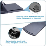 Handy Sliding Tray for Coffee Maker, Kitchen Appliance Moving Caddy, Countertop Slider with Smooth Rolling Wheels for Blender, Toaster, Air Fryer, Pot, Food Processors, Aid Mixer (Set of 2)