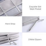 Electronics Travel Organizer, Waterproof Tech Accessories Pouch Bag for Keeping Certificates/Charger/Power Bank/Cables/Mouse/Earphone/Students’ Stationeries Organized (Small, Light Gray)