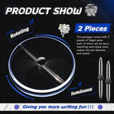 2 Pieces Fidget Pen Spinner Pen with LED Light Multi Functional Help Stress Reducer Help Thinking Ballpoint Pen anti Stress Anxiety Gift Pen for Business Adults Students Kids (Black)