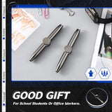 2 Pieces Fidget Pen Spinner Pen with LED Light Multi Functional Help Stress Reducer Help Thinking Ballpoint Pen anti Stress Anxiety Gift Pen for Business Adults Students Kids (Black)